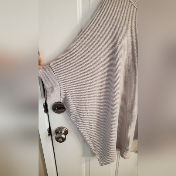 Andree Oversized Waffle Knit Top - Taupe Beige - Picture 6 of 6